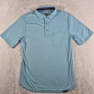 Primo Polo Shirt Men's Medium Blue Performance Golf Short Sleeve Casual Comfort‎